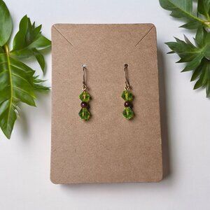 Handmade Green Crystal Bead Drop Earrings Women Jewelry Costume Fashion Boho
